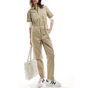Dickies Womens Regular Fit Vale Coveralls Jumpsuit One Piece Khaki NWT Medium
